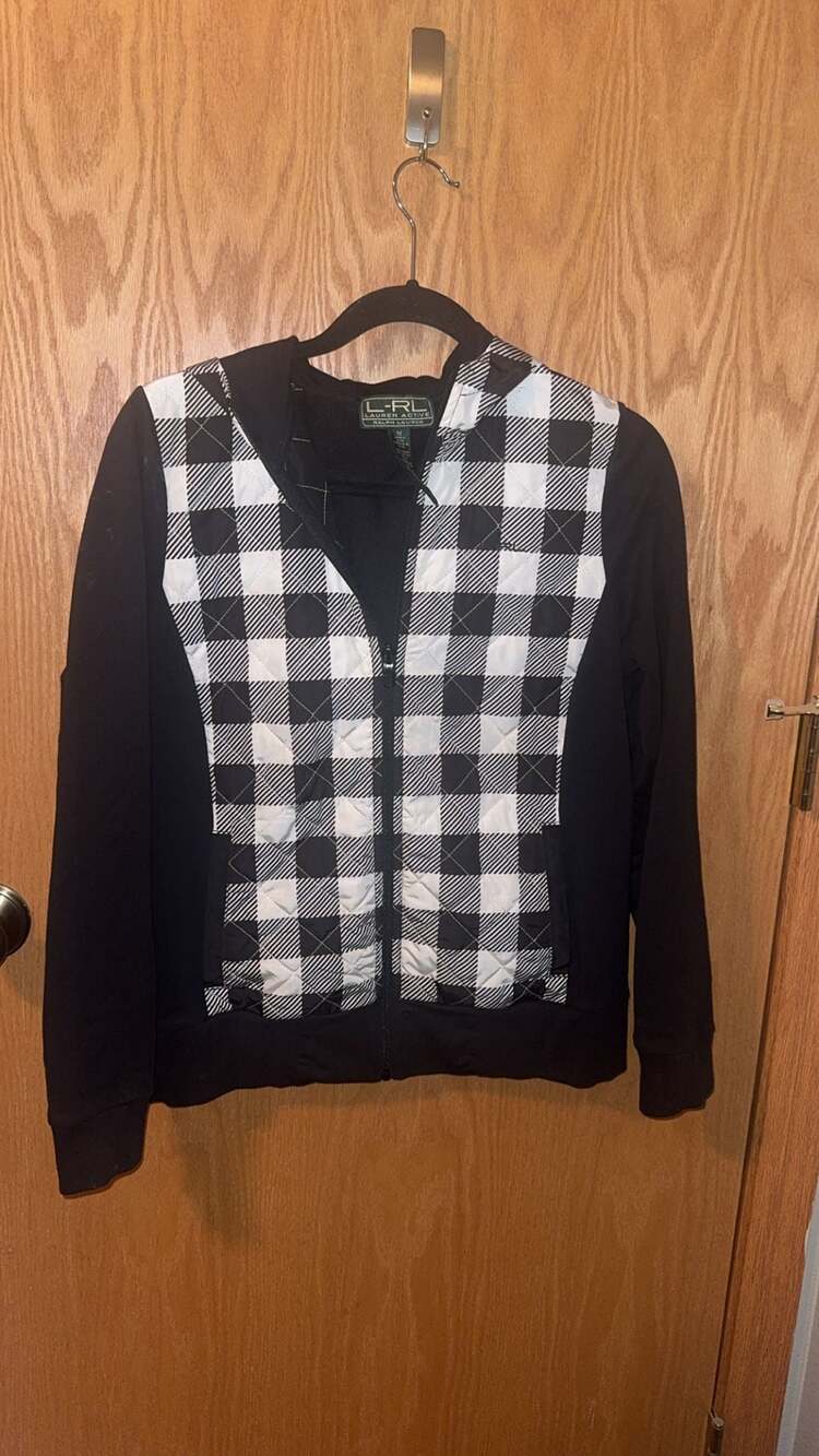 Lauren Active Ralph Lauren Buffalo Check Quilted Front Hooded Jacket